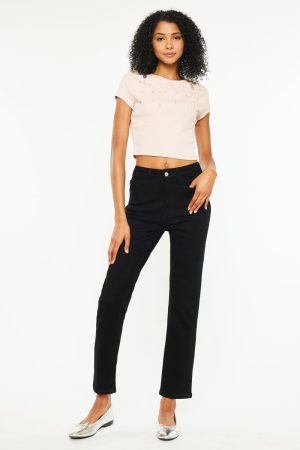 Estelle High Rise Slim Fit Straight-Leg Jeans