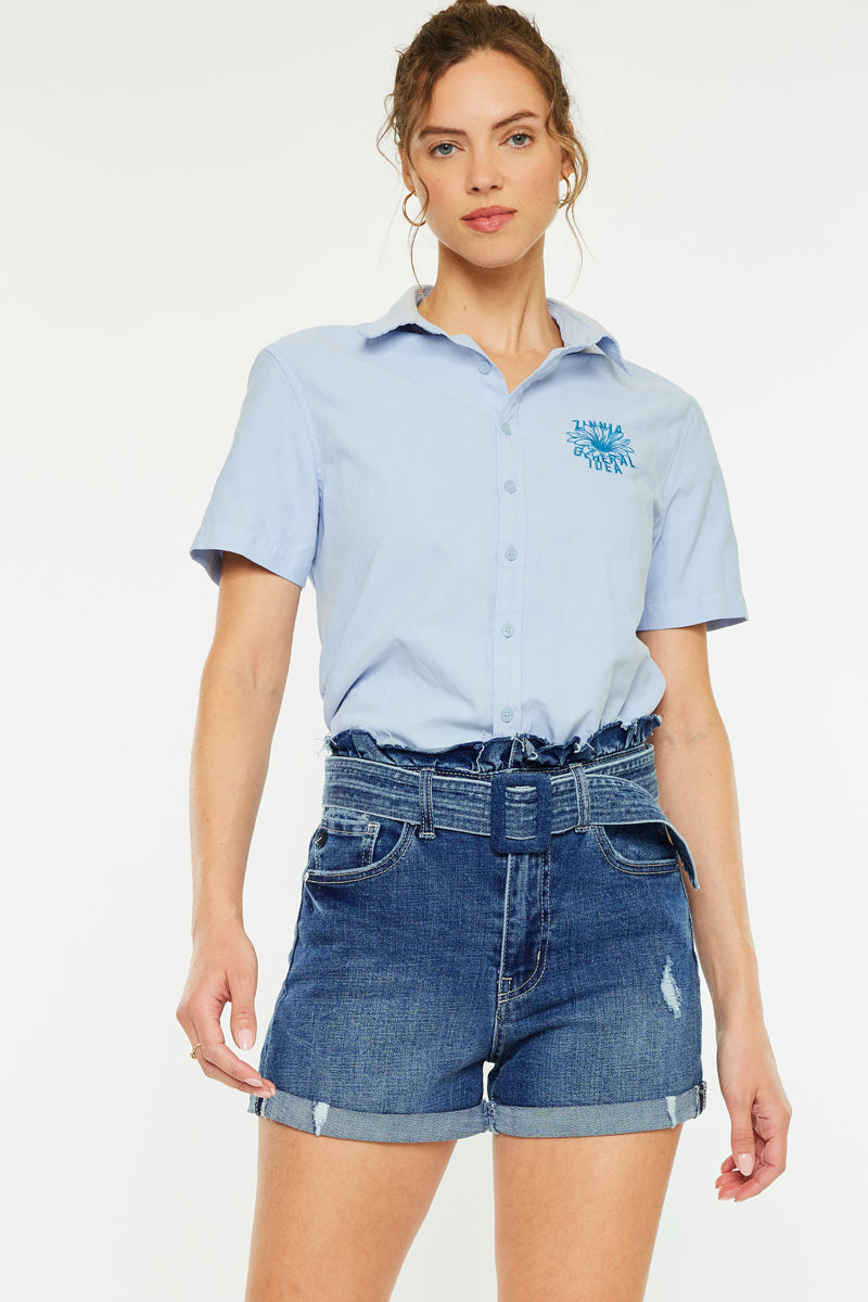 Medina Ultra High-Rise Ruffle Shorts - Imagen 7
