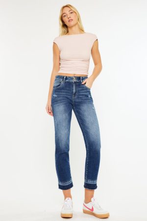 Georgia Ultra High Rise Skinny Straight Leg Jeans