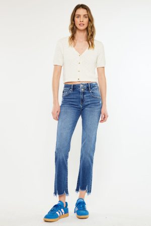 Walnut High Rise Slim Straight Leg Jeans
