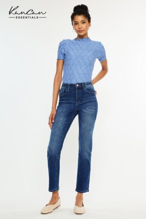 Daline Essentials High Rise Slim Straight Leg Jeans