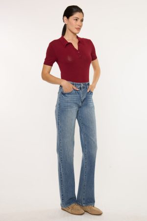 Ophelia High Rise True Straight Leg Jeans